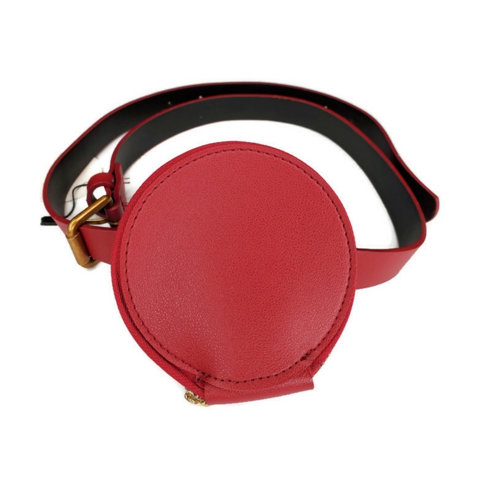 Red Faux Leather Hip Pack - Picture 2 of 5